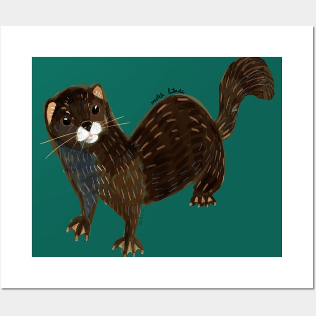 Shy European Mink ( Mustela lutreola) Wall Art by belettelepink